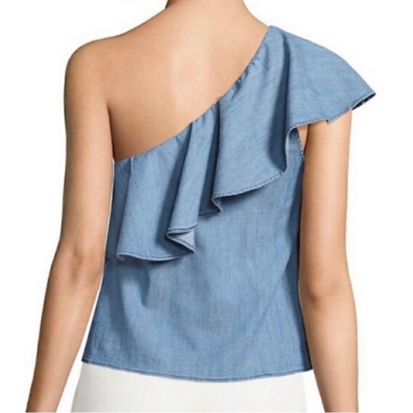 COPY- NWT Saks Fifth Avenue Exclusive Alice & Olivia Chambray Calla Top … - Picture 4 of 12